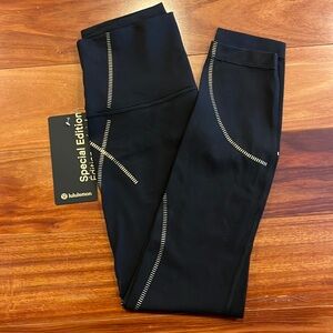 Lululemon Align HR pant 25” black Gold special edition size 6 new with tags!